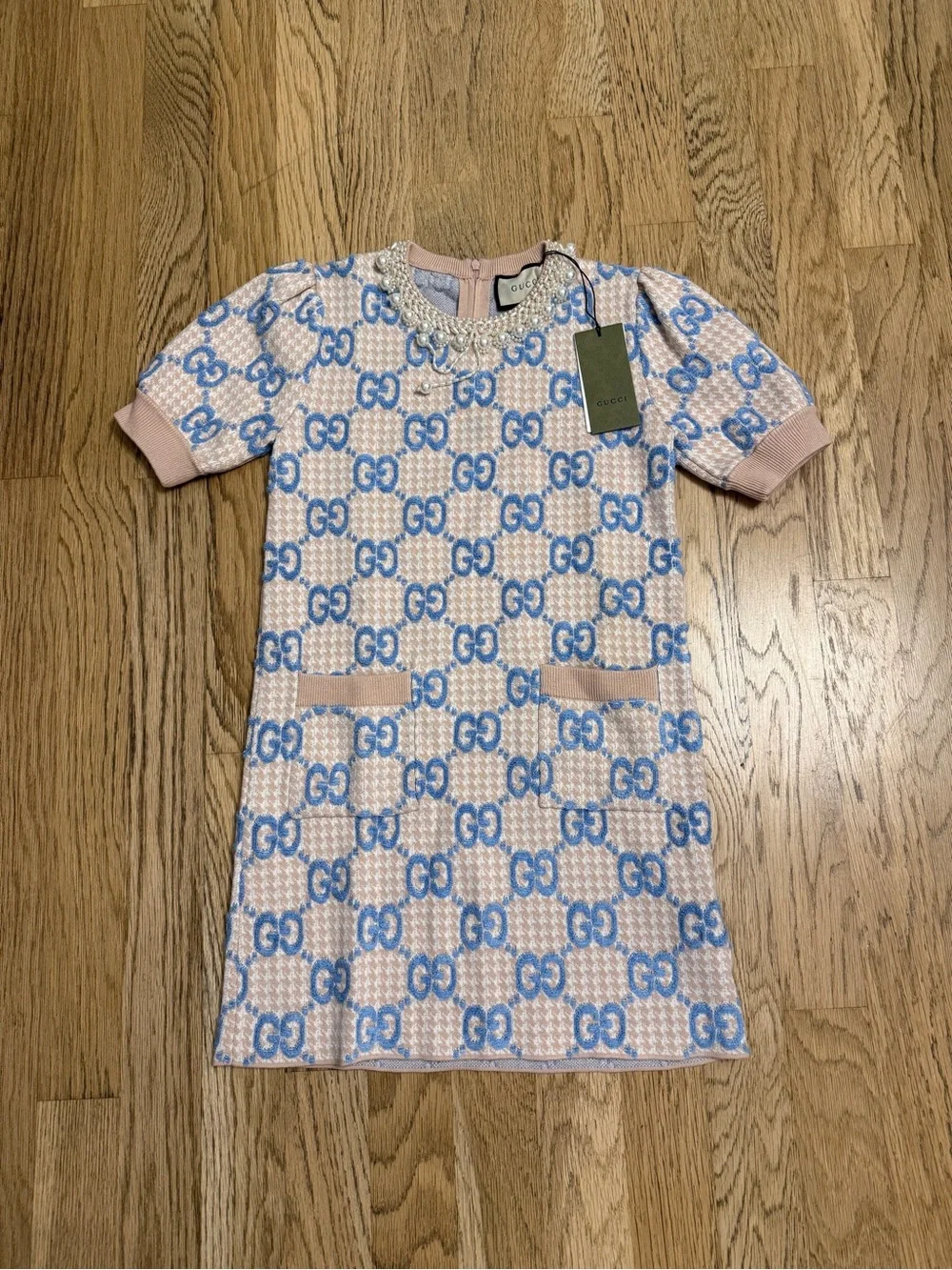Gucci Pink and Blue GG Mini Dress - Picture 1 of 4